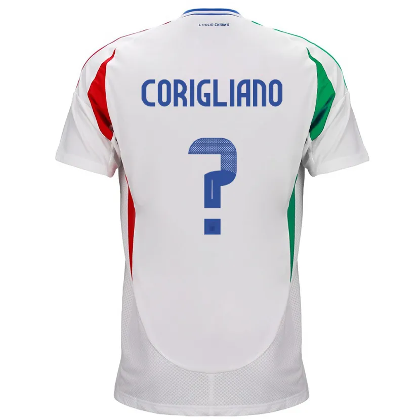 Danxen Mænd Italien Thomas Corigliano #0 Hvid Udebane Spillertrøjer 24-26 Trøje T-Shirt