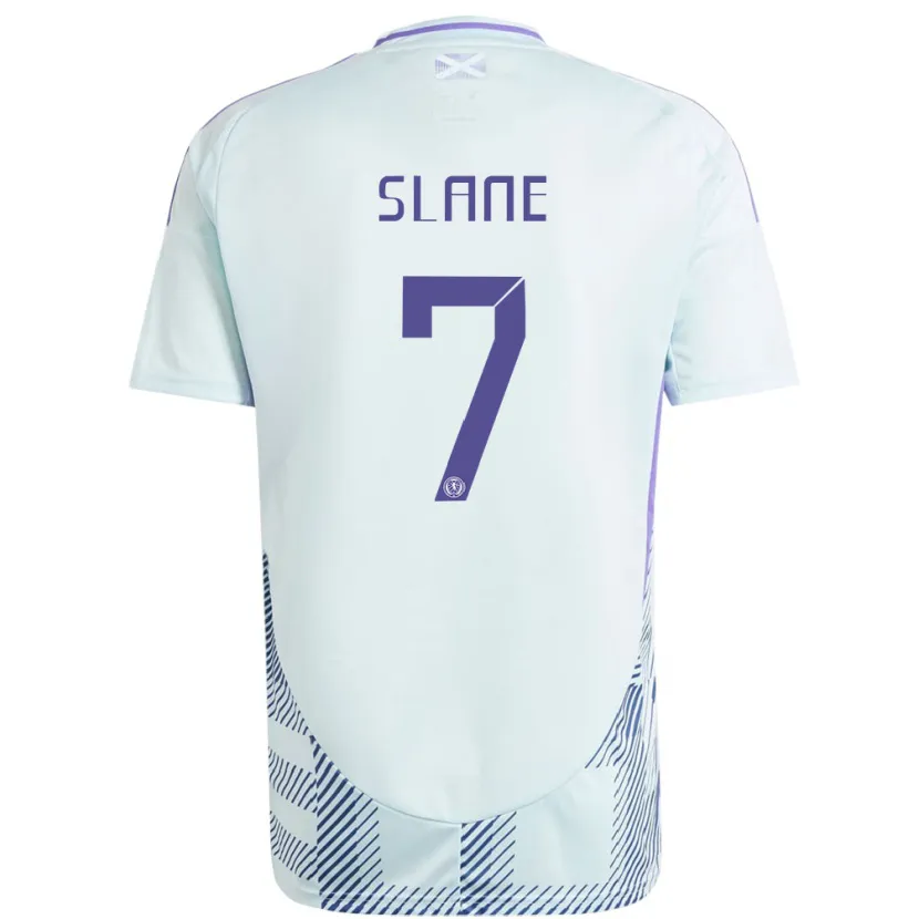 Danxen Mænd Skotland Paul Slane #7 Lys Mynteblå Udebane Spillertrøjer 24-26 Trøje T-Shirt