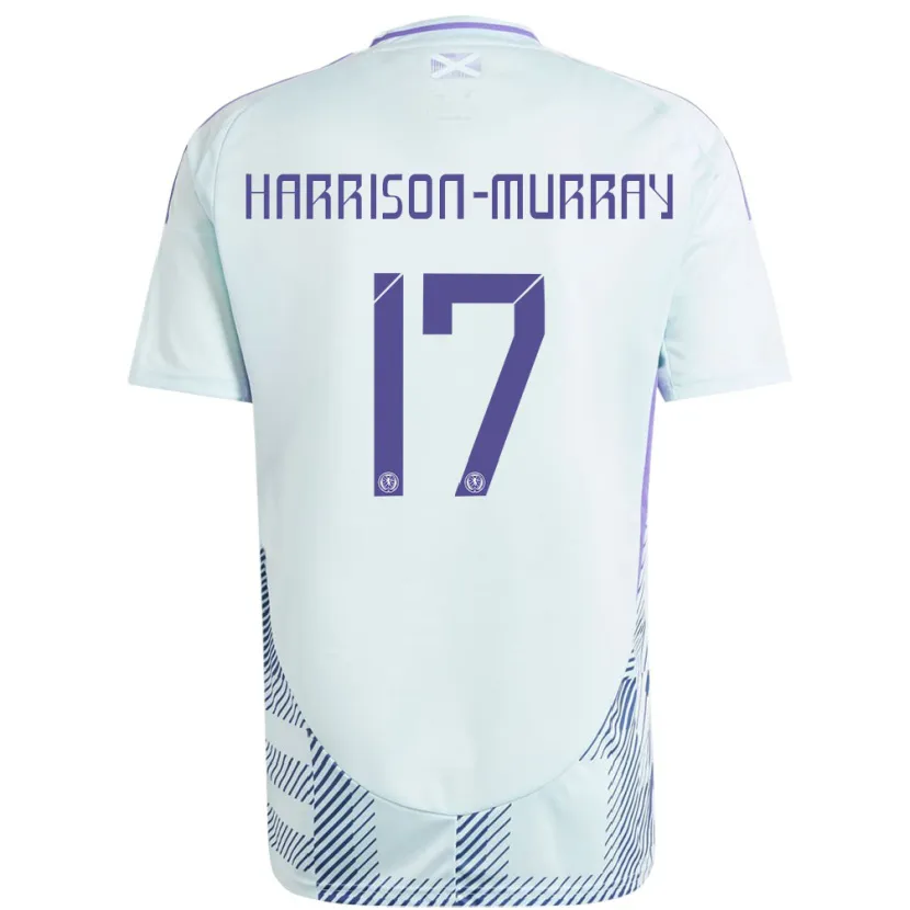 Danxen Mænd Skotland Christie Harrison-Murray #17 Lys Mynteblå Udebane Spillertrøjer 24-26 Trøje T-Shirt