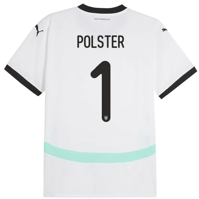 Danxen Mænd Østrig Nikolas Polster #1 Hvid Udebane Spillertrøjer 24-26 Trøje T-Shirt