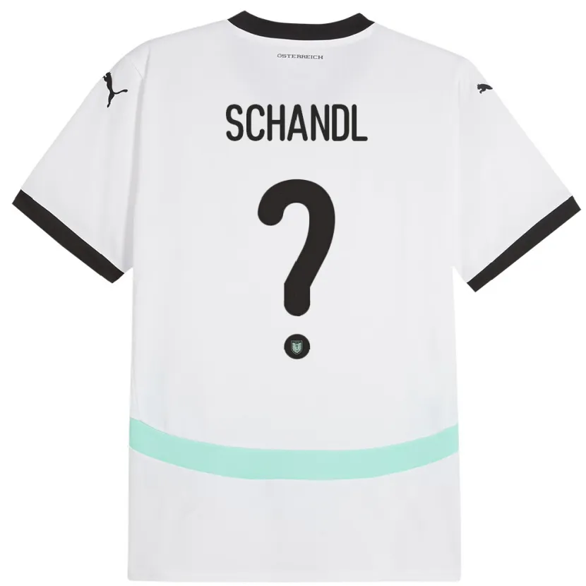 Danxen Mænd Østrig Thomas Schandl #0 Hvid Udebane Spillertrøjer 24-26 Trøje T-Shirt