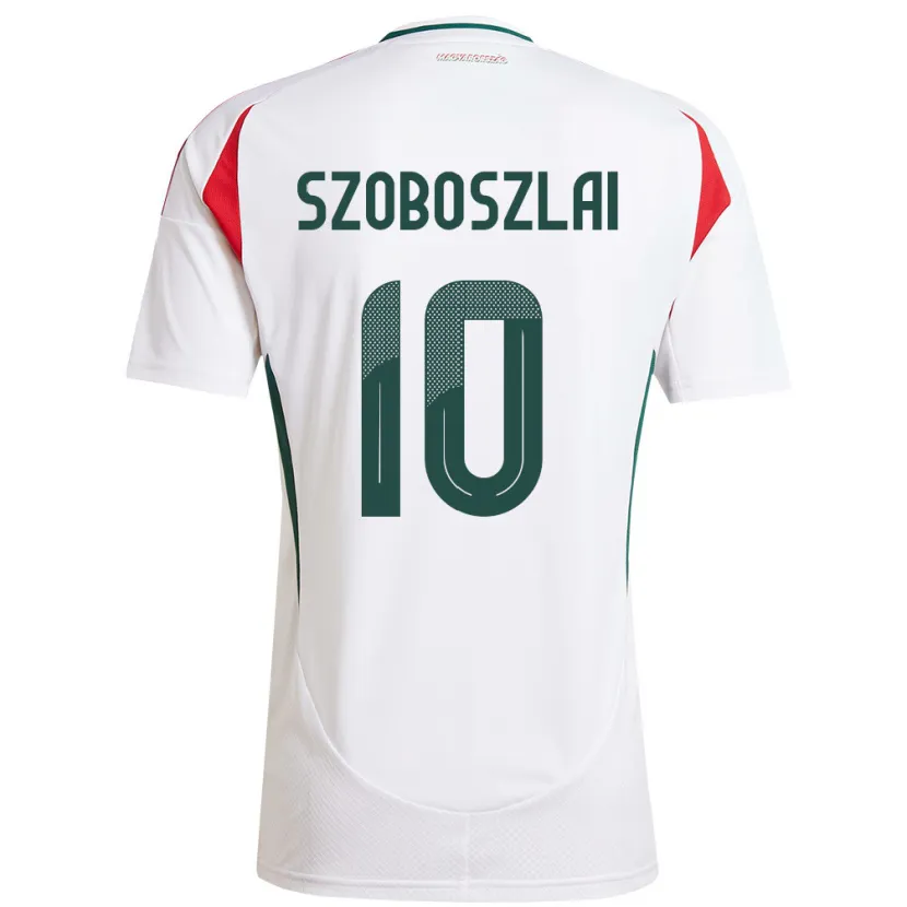 Danxen Mænd Ungarn Dominik Szoboszlai #10 Hvid Udebane Spillertrøjer 24-26 Trøje T-Shirt