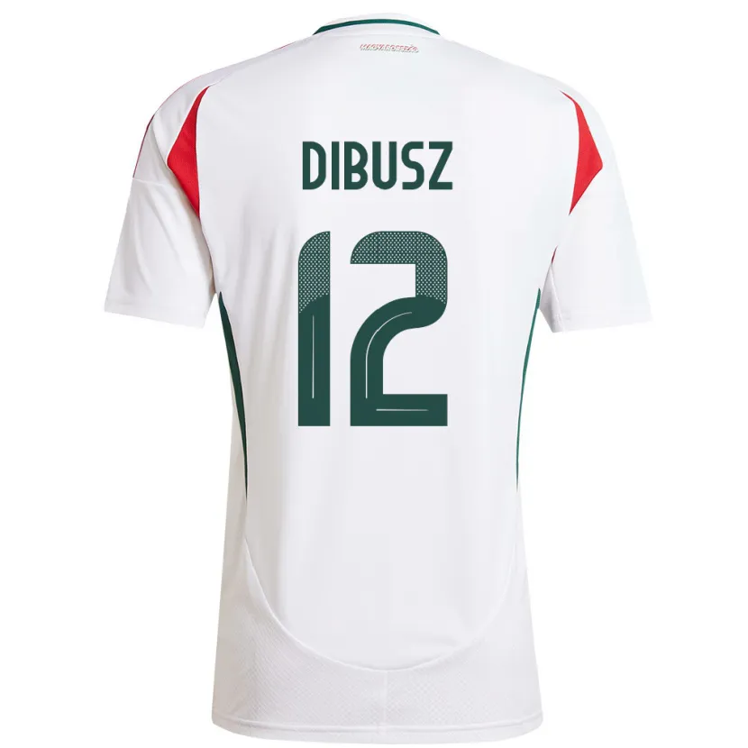 Danxen Mænd Ungarn Dénes Dibusz #12 Hvid Udebane Spillertrøjer 24-26 Trøje T-Shirt