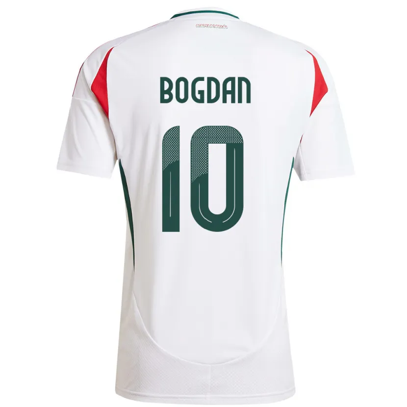 Danxen Mænd Ungarn Hunor Bogdán #10 Hvid Udebane Spillertrøjer 24-26 Trøje T-Shirt