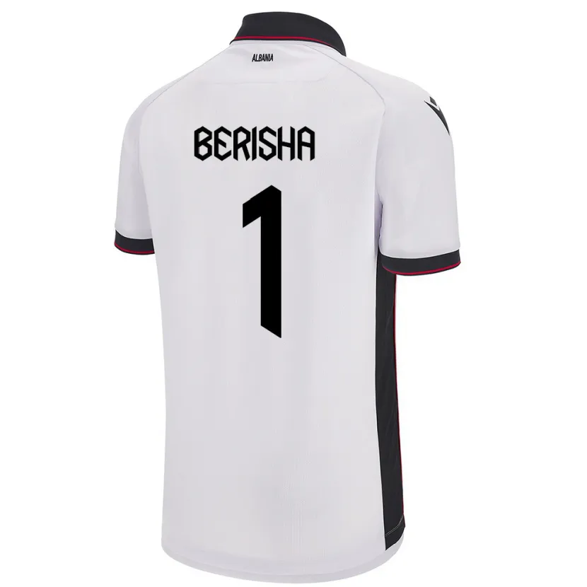 Danxen Mænd Albanien Etrit Berisha #1 Hvid Udebane Spillertrøjer 24-26 Trøje T-Shirt