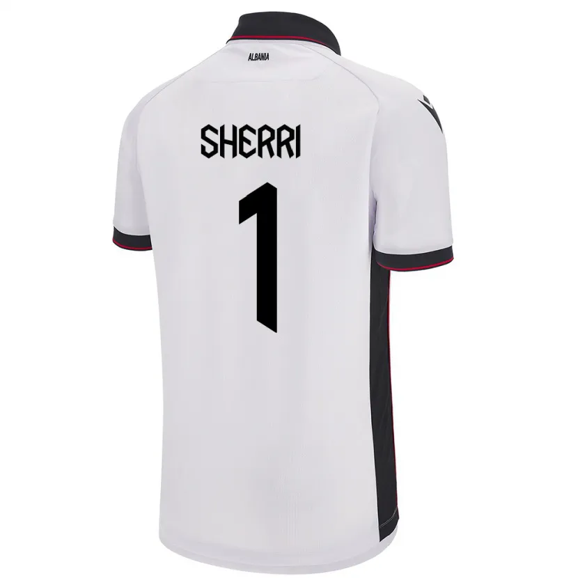 Danxen Mænd Albanien Alen Sherri #1 Hvid Udebane Spillertrøjer 24-26 Trøje T-Shirt