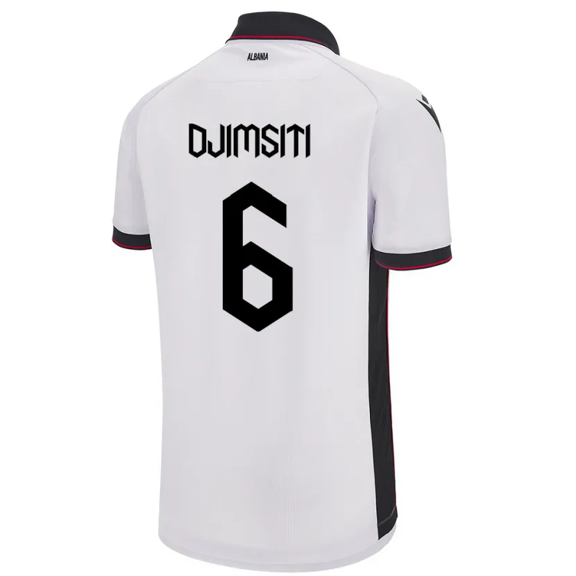 Danxen Mænd Albanien Berat Djimsiti #6 Hvid Udebane Spillertrøjer 24-26 Trøje T-Shirt
