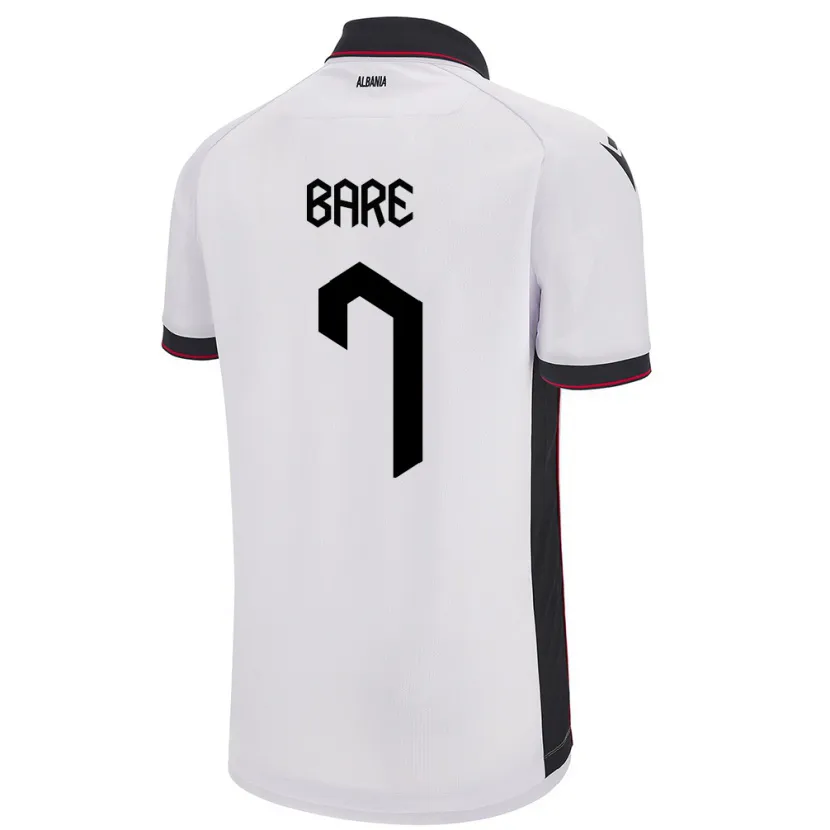 Danxen Mænd Albanien Keidi Bare #7 Hvid Udebane Spillertrøjer 24-26 Trøje T-Shirt