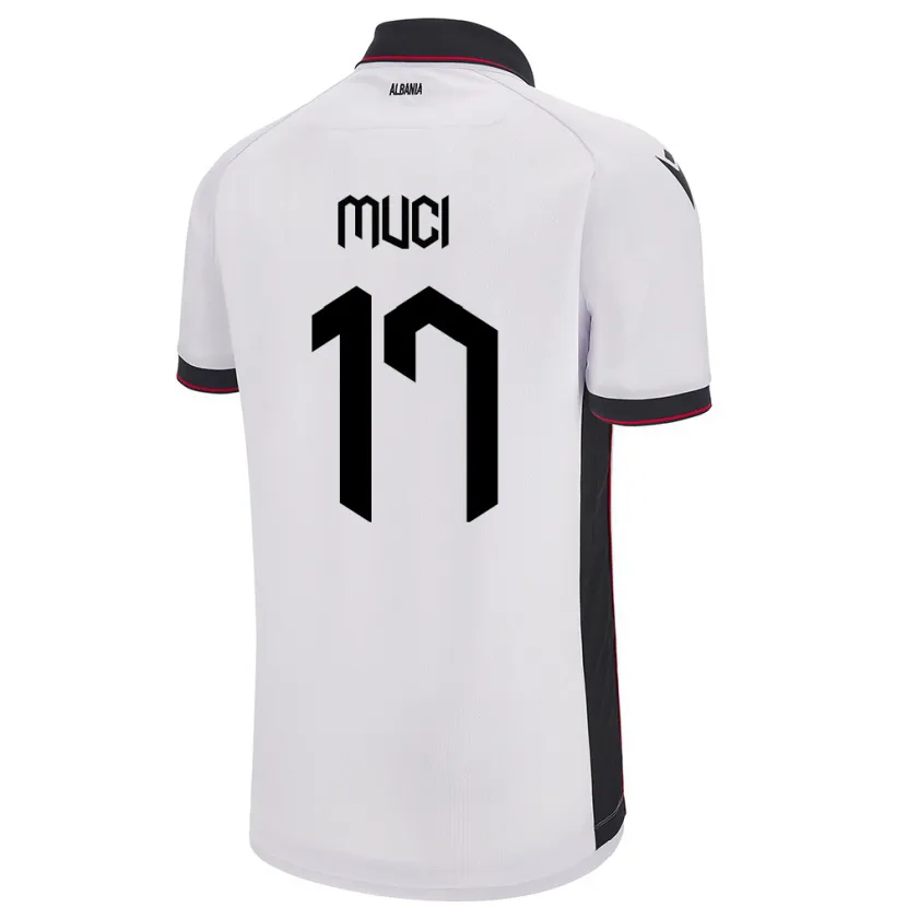 Danxen Mænd Albanien Ernest Muci #17 Hvid Udebane Spillertrøjer 24-26 Trøje T-Shirt