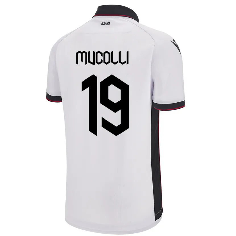 Danxen Mænd Albanien Arbnor Mucolli #19 Hvid Udebane Spillertrøjer 24-26 Trøje T-Shirt