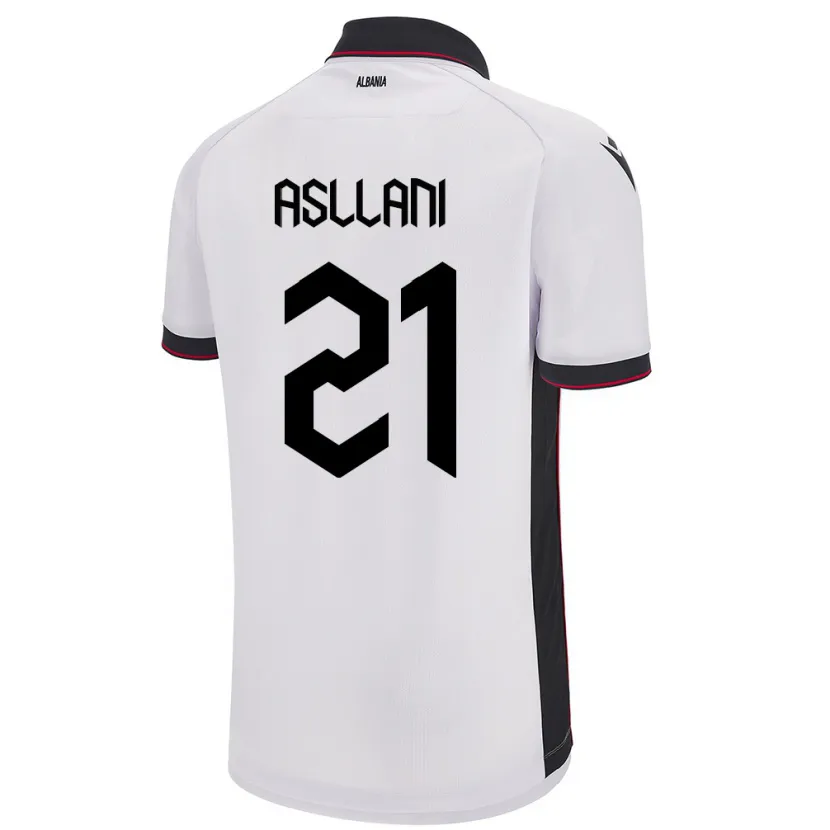 Danxen Mænd Albanien Kristjan Asllani #21 Hvid Udebane Spillertrøjer 24-26 Trøje T-Shirt