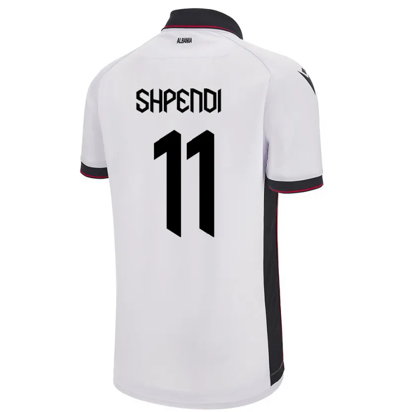Danxen Mænd Albanien Stiven Shpendi #11 Hvid Udebane Spillertrøjer 24-26 Trøje T-Shirt