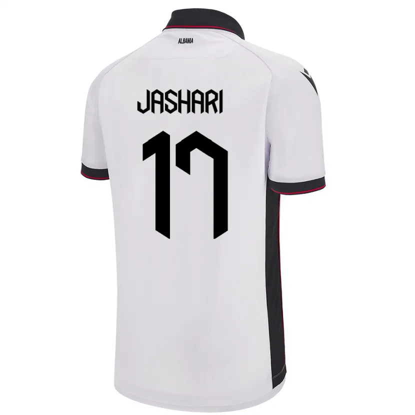 Danxen Mænd Albanien Elion Jashari #17 Hvid Udebane Spillertrøjer 24-26 Trøje T-Shirt