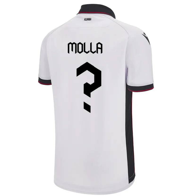 Danxen Mænd Albanien Marco Molla #0 Hvid Udebane Spillertrøjer 24-26 Trøje T-Shirt