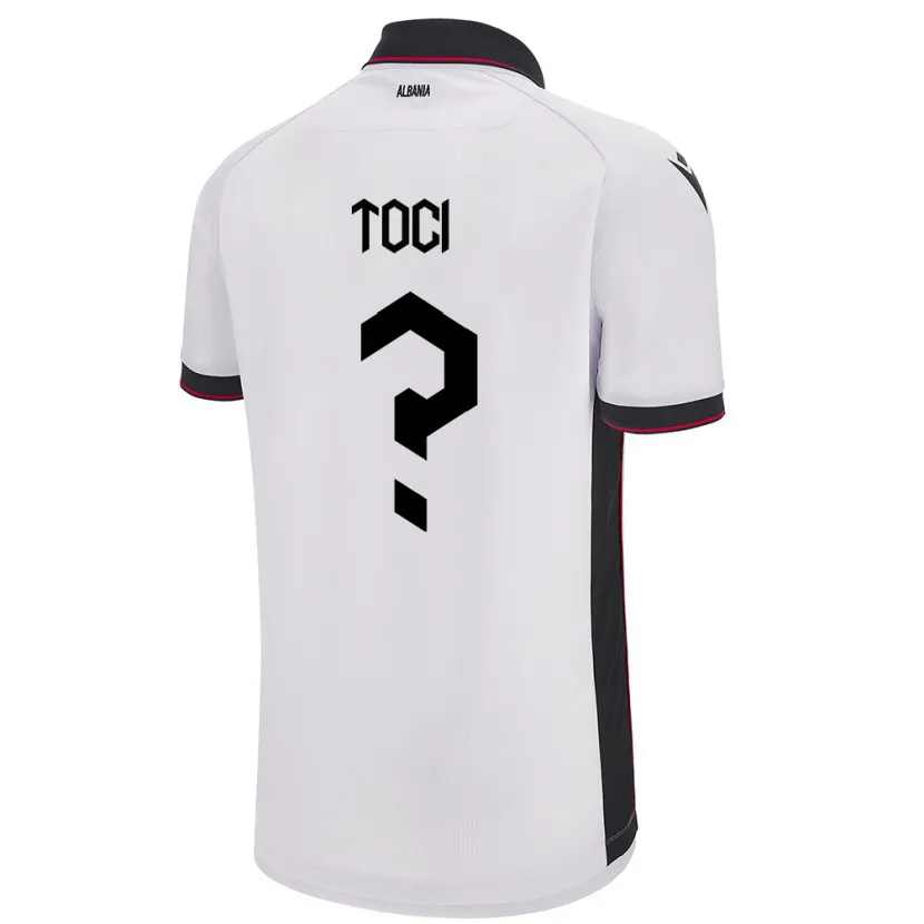 Danxen Mænd Albanien Eljon Toci #0 Hvid Udebane Spillertrøjer 24-26 Trøje T-Shirt