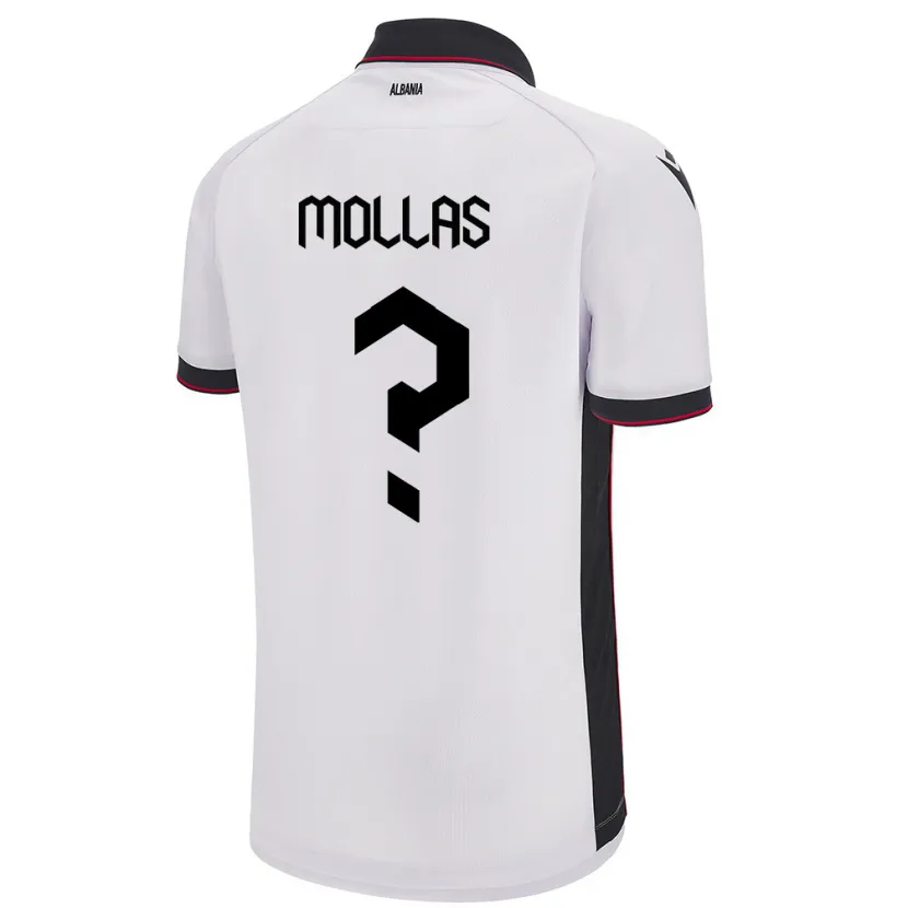Danxen Mænd Albanien Arbi Mollas #0 Hvid Udebane Spillertrøjer 24-26 Trøje T-Shirt
