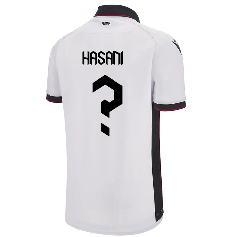 Danxen Mænd Albanien Ron Hasani #0 Hvid Udebane Spillertrøjer 24-26 Trøje T-Shirt