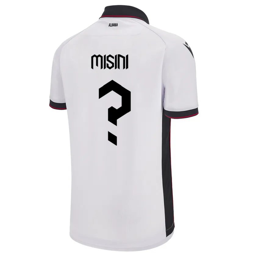 Danxen Mænd Albanien Eltion Misini #0 Hvid Udebane Spillertrøjer 24-26 Trøje T-Shirt