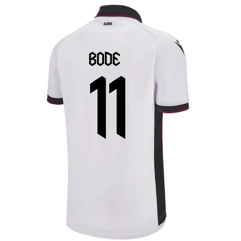 Danxen Mænd Albanien Ersi Bode #11 Hvid Udebane Spillertrøjer 24-26 Trøje T-Shirt