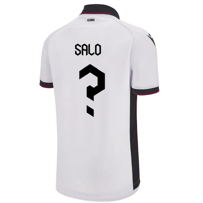 Danxen Mænd Albanien Asim Salo #0 Hvid Udebane Spillertrøjer 24-26 Trøje T-Shirt