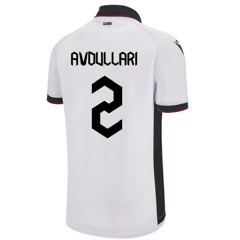 Danxen Mænd Albanien Davide Avdullari #2 Hvid Udebane Spillertrøjer 24-26 Trøje T-Shirt