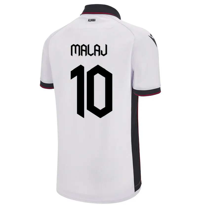 Danxen Mænd Albanien Tedi Malaj #10 Hvid Udebane Spillertrøjer 24-26 Trøje T-Shirt