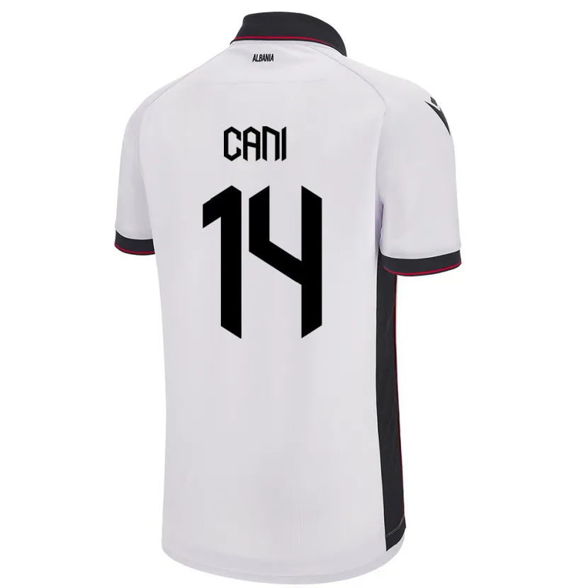 Danxen Mænd Albanien Gabrian Cani #14 Hvid Udebane Spillertrøjer 24-26 Trøje T-Shirt