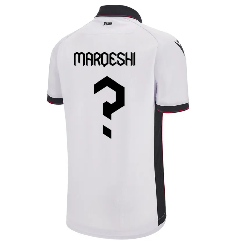 Danxen Mænd Albanien Ernesto Marqeshi #0 Hvid Udebane Spillertrøjer 24-26 Trøje T-Shirt