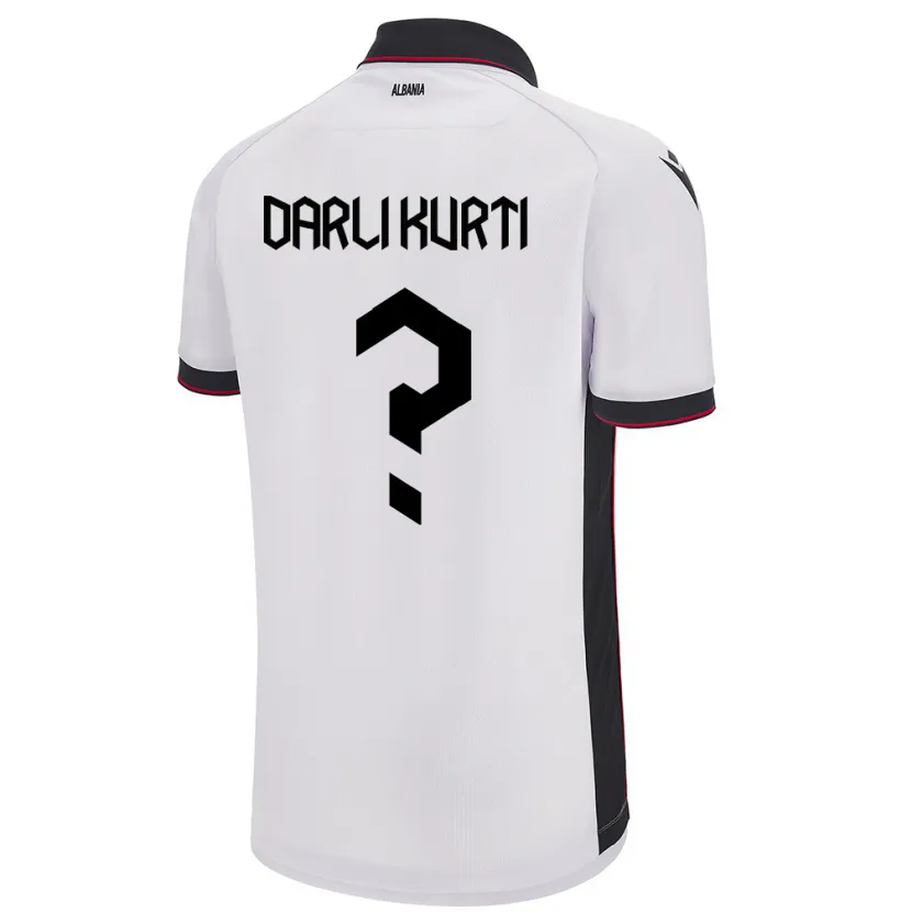 Danxen Mænd Albanien Darli Kurti #0 Hvid Udebane Spillertrøjer 24-26 Trøje T-Shirt