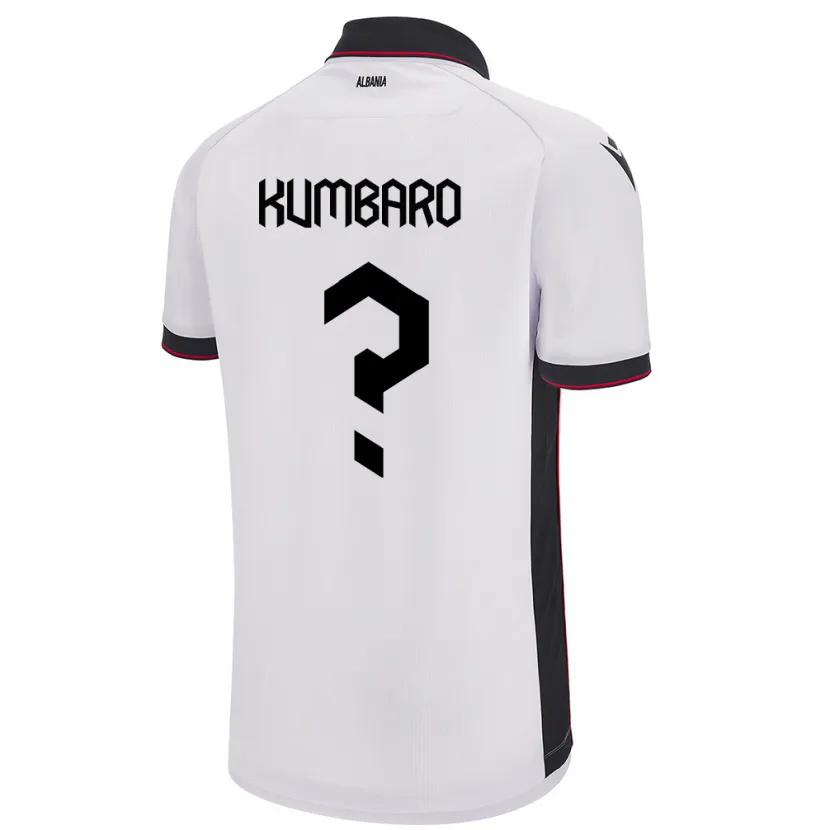 Danxen Mænd Albanien Alvi Kumbaro #0 Hvid Udebane Spillertrøjer 24-26 Trøje T-Shirt