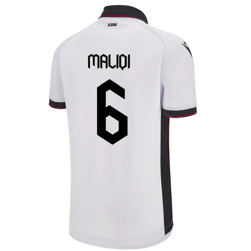 Danxen Mænd Albanien Sara Maliqi #6 Hvid Udebane Spillertrøjer 24-26 Trøje T-Shirt