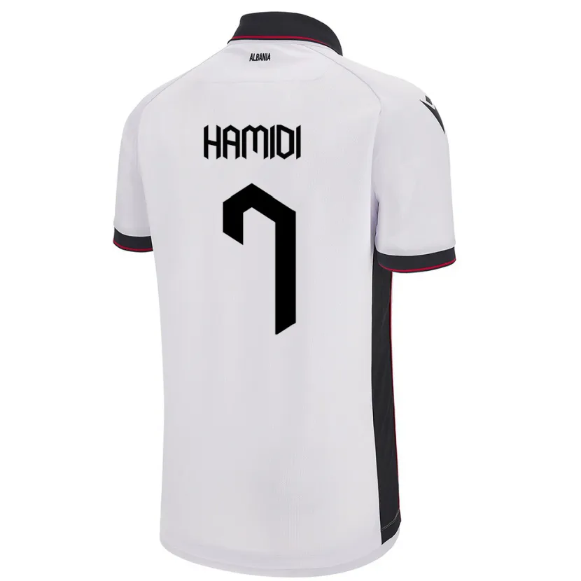 Danxen Mænd Albanien Mimoza Hamidi #7 Hvid Udebane Spillertrøjer 24-26 Trøje T-Shirt