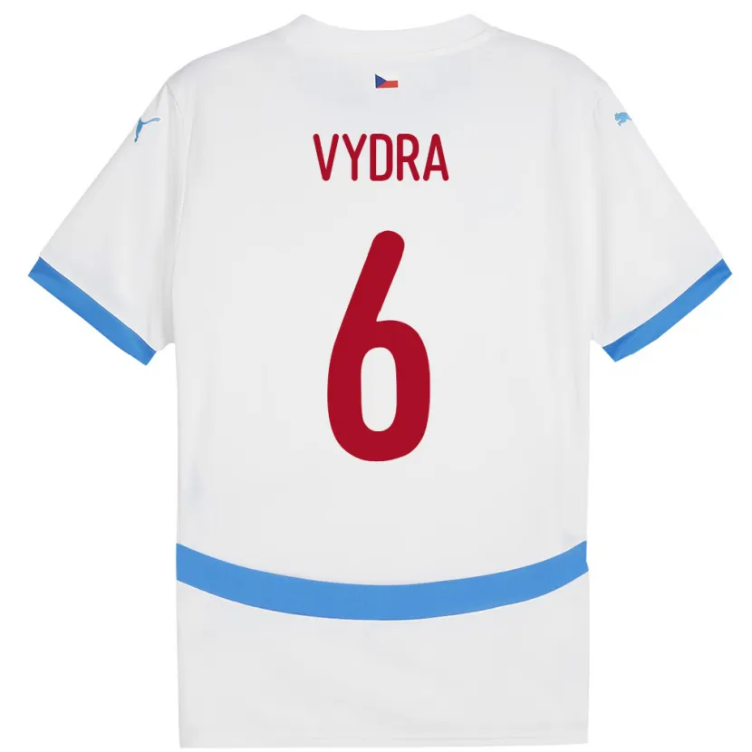 Danxen Mænd Tjekkiet Patrik Vydra #6 Hvid Udebane Spillertrøjer 24-26 Trøje T-Shirt