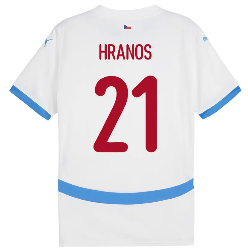 Danxen Mænd Tjekkiet Vojtech Hranos #21 Hvid Udebane Spillertrøjer 24-26 Trøje T-Shirt