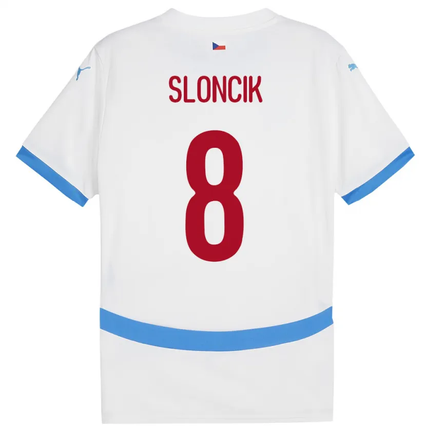 Danxen Mænd Tjekkiet Simon Sloncik #8 Hvid Udebane Spillertrøjer 24-26 Trøje T-Shirt