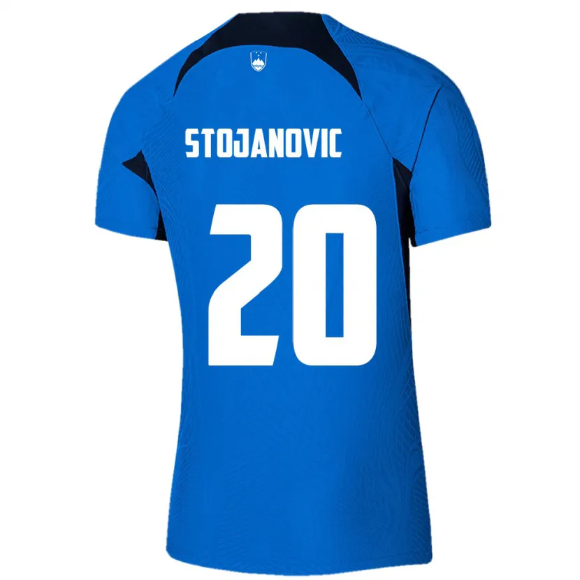Danxen Mænd Slovenien Petar Stojanović #20 Blå Udebane Spillertrøjer 24-26 Trøje T-Shirt
