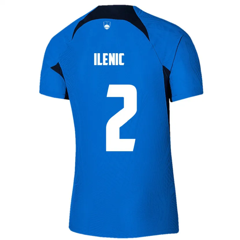 Danxen Mænd Slovenien Mitja Ilenic #2 Blå Udebane Spillertrøjer 24-26 Trøje T-Shirt