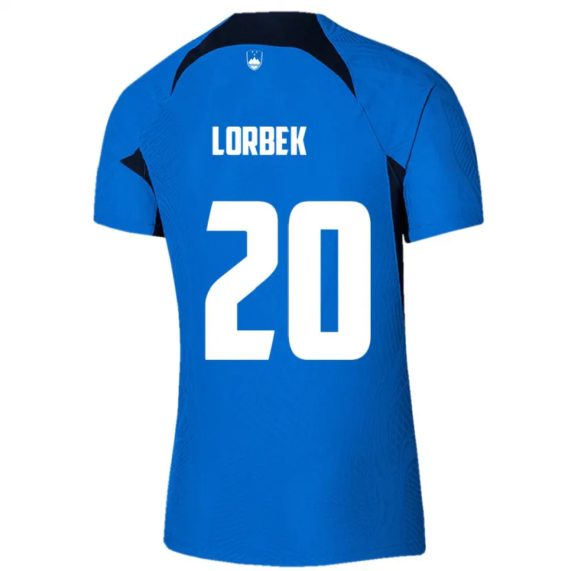 Danxen Mænd Slovenien Anej Lorbek #20 Blå Udebane Spillertrøjer 24-26 Trøje T-Shirt