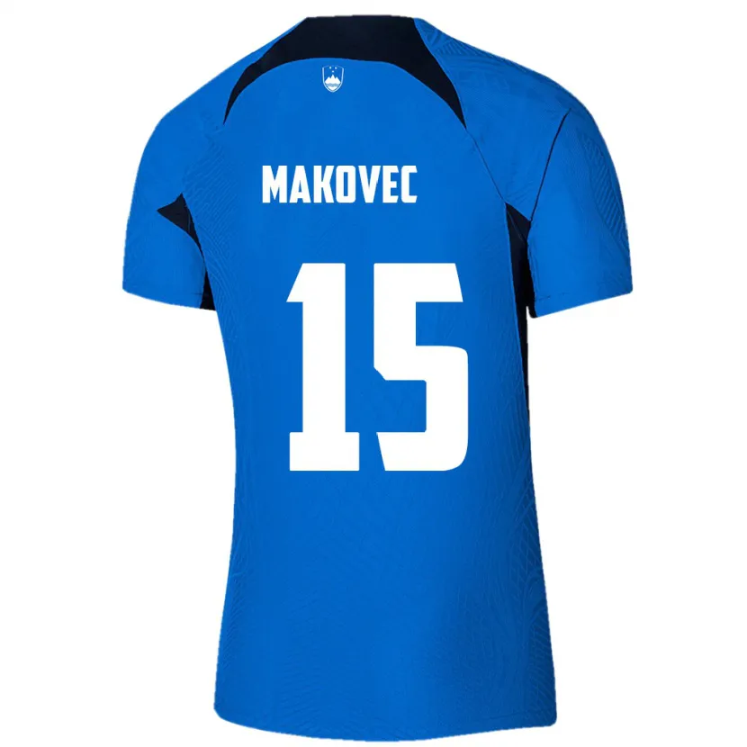 Danxen Mænd Slovenien Sara Makovec #15 Blå Udebane Spillertrøjer 24-26 Trøje T-Shirt