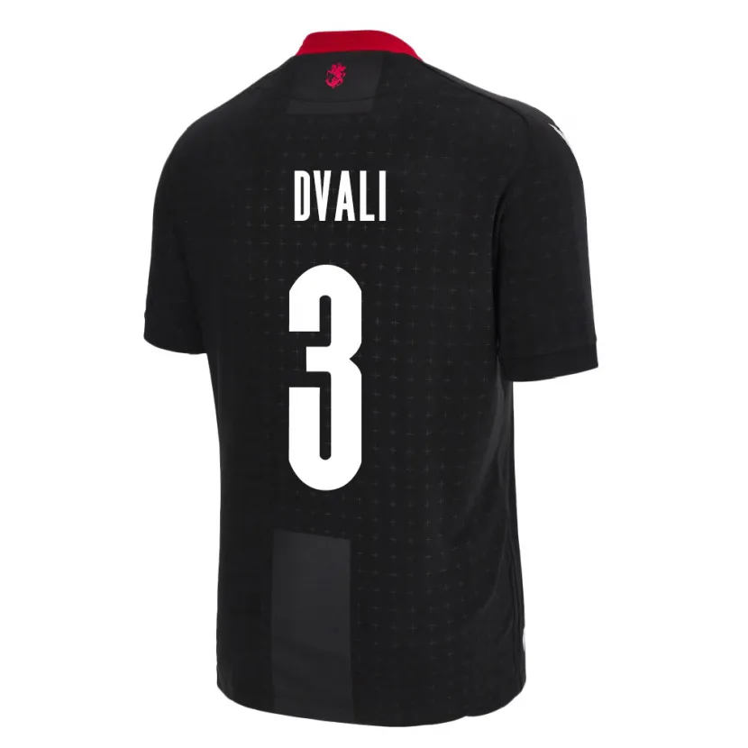 Danxen Mænd Georgia Lasha Dvali #3 Sort Udebane Spillertrøjer 24-26 Trøje T-Shirt