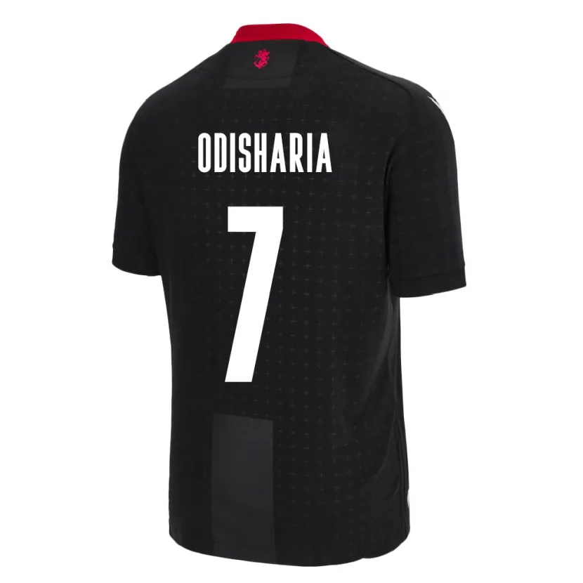 Danxen Mænd Georgia Lasha Odisharia #7 Sort Udebane Spillertrøjer 24-26 Trøje T-Shirt