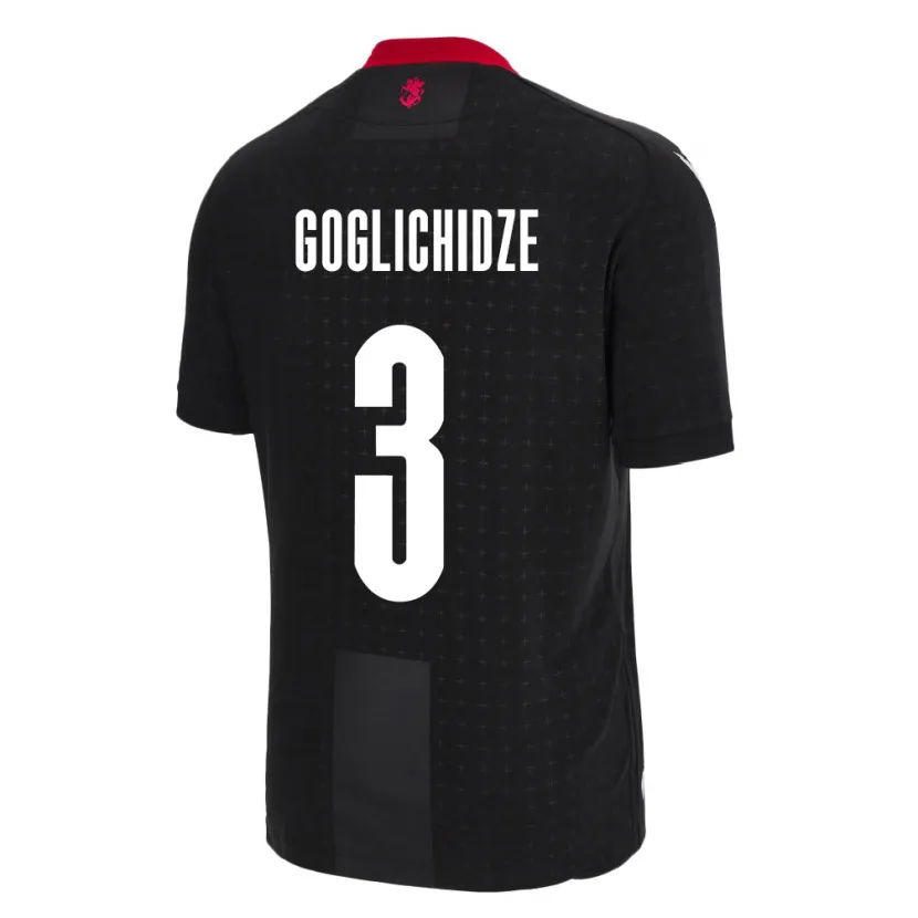 Danxen Mænd Georgia Saba Goglichidze #3 Sort Udebane Spillertrøjer 24-26 Trøje T-Shirt