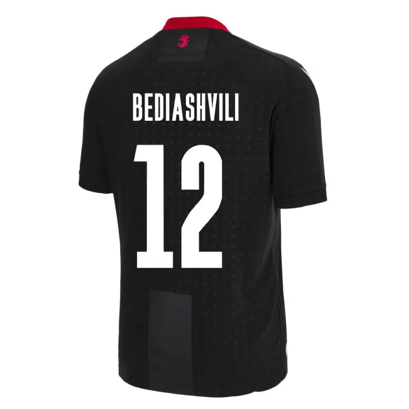 Danxen Mænd Georgia Giorgi Bediashvili #12 Sort Udebane Spillertrøjer 24-26 Trøje T-Shirt