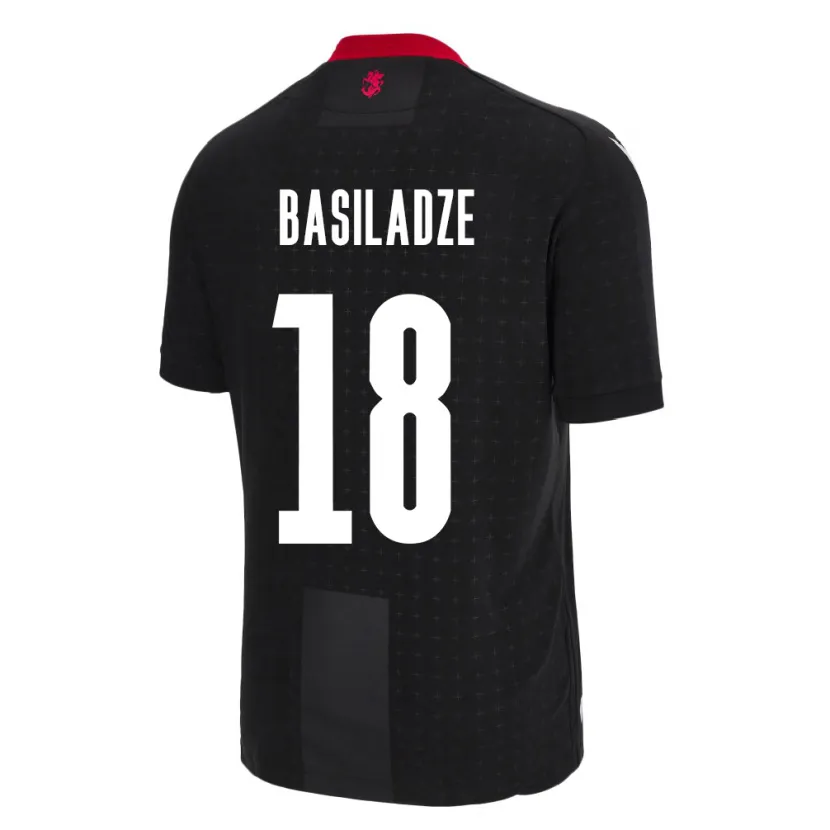 Danxen Mænd Georgia Aleko Basiladze #18 Sort Udebane Spillertrøjer 24-26 Trøje T-Shirt