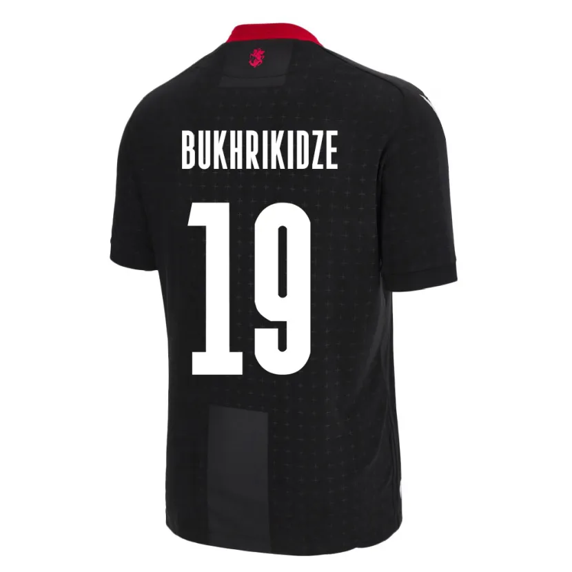 Danxen Mænd Georgia Nino Bukhrikidze #19 Sort Udebane Spillertrøjer 24-26 Trøje T-Shirt