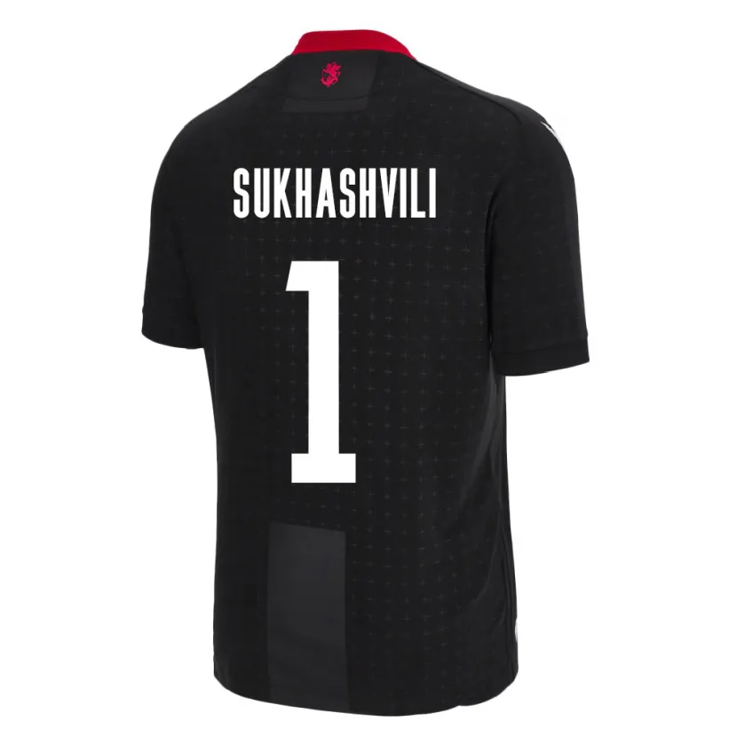 Danxen Mænd Georgia Teona Sukhashvili #1 Sort Udebane Spillertrøjer 24-26 Trøje T-Shirt
