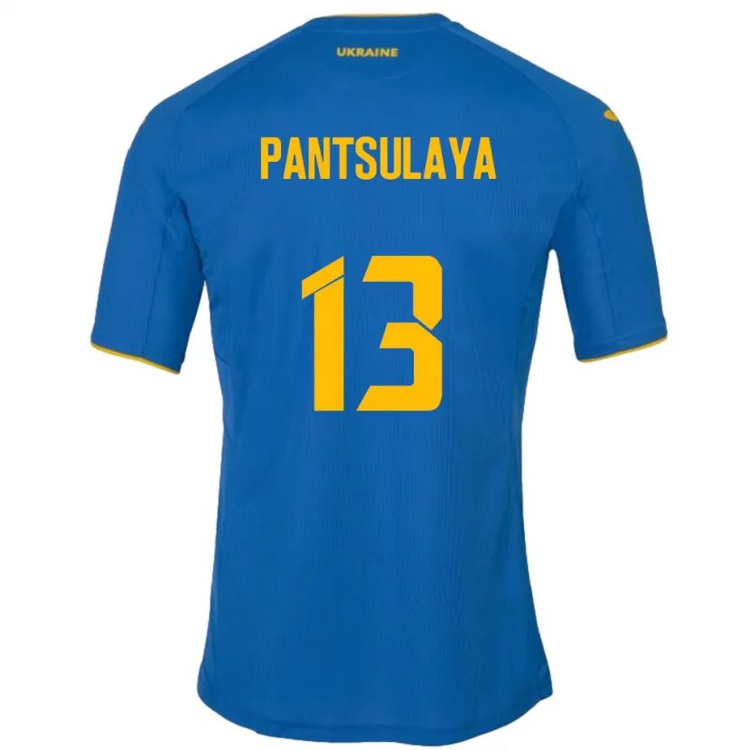 Danxen Mænd Ukraine Natiya Pantsulaya #13 Blå Udebane Spillertrøjer 24-26 Trøje T-Shirt