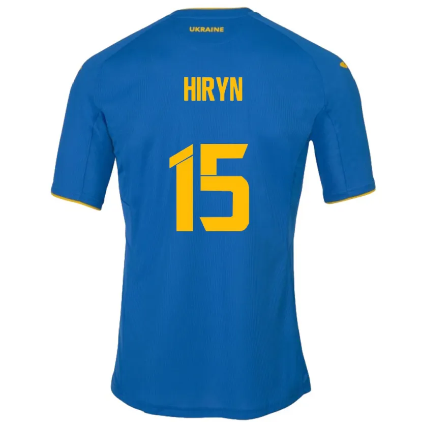Danxen Mænd Ukraine Viktoriya Hiryn #15 Blå Udebane Spillertrøjer 24-26 Trøje T-Shirt