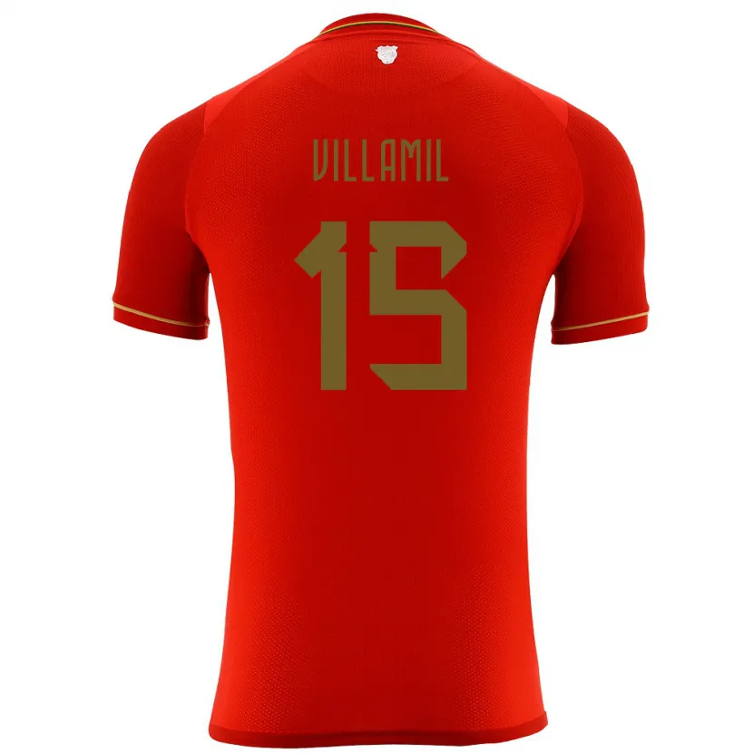 Danxen Mænd Bolivia Gabriel Villamíl #15 Rød Udebane Spillertrøjer 24-26 Trøje T-Shirt
