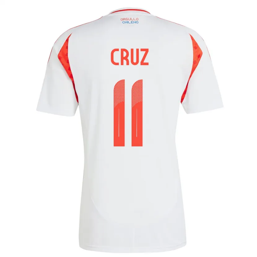 Danxen Mænd Chile Joan Cruz #11 Hvid Udebane Spillertrøjer 24-26 Trøje T-Shirt